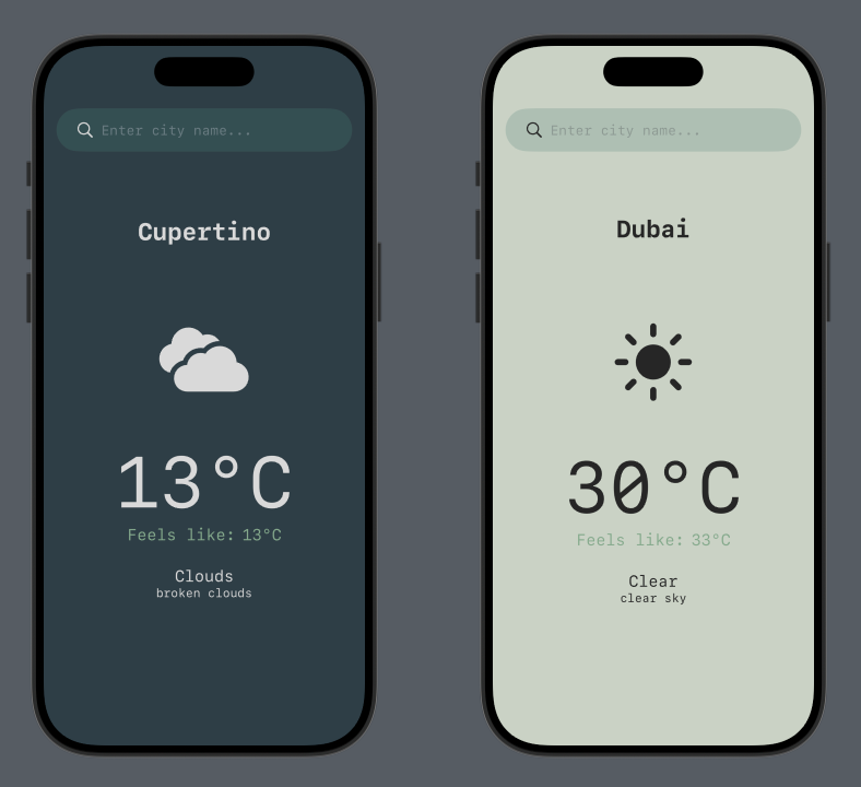 JustWeather app screenshot preview